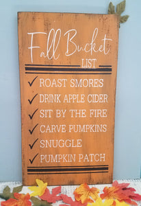 Fall Bucket List Fall decor sign