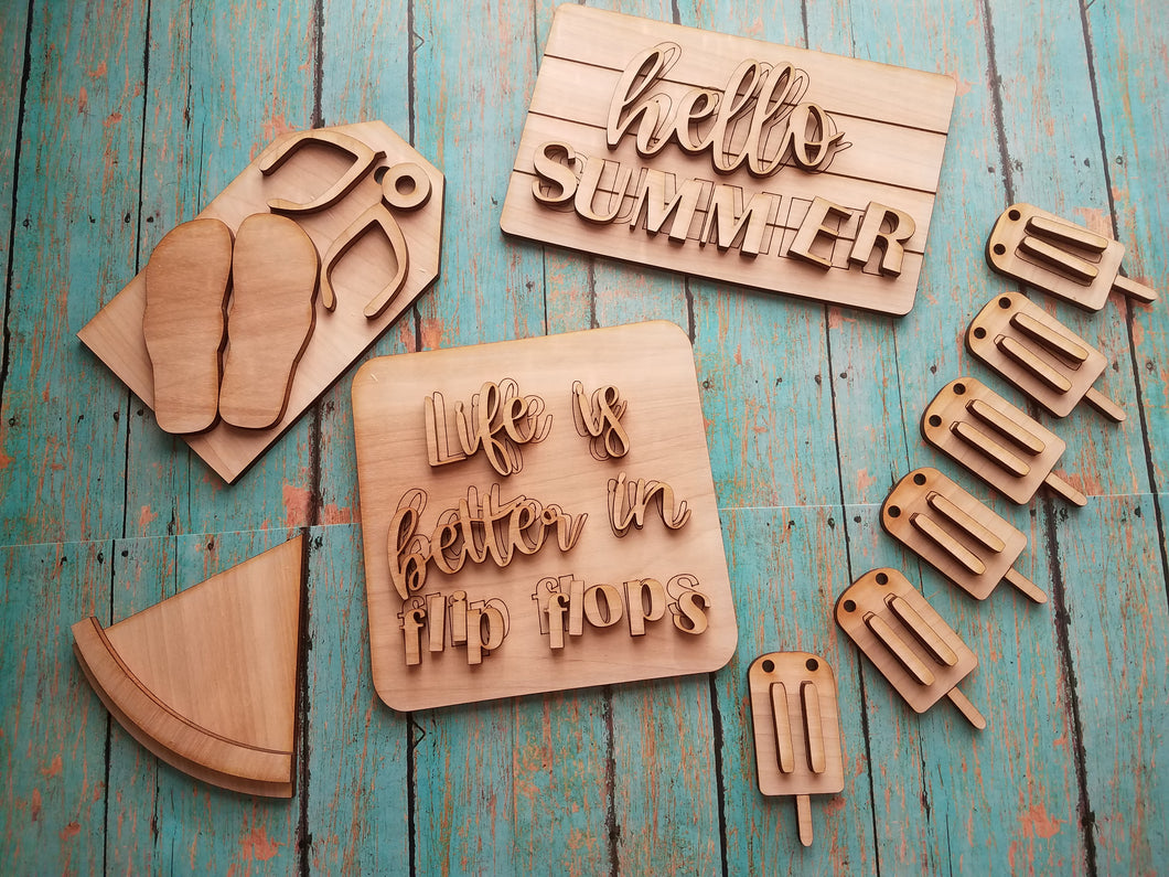 Summer flip flop Tiered Tray kit